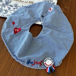 Tartine et Chocolat Paris Blue Checkered Baby Bib